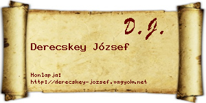 Derecskey József névjegykártya